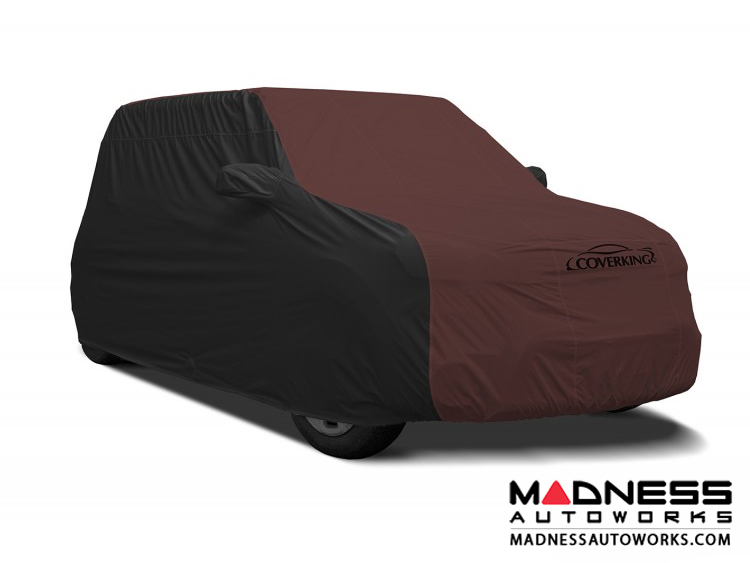 FIAT 500 Custom Vehicle Cover Stormproof Black w/ Wine Center
